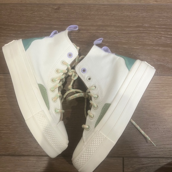 Converse Chuck Taylor All Star Lift Platform Colorblock Overlay Sz 5 Womens - Picture 7 of 9